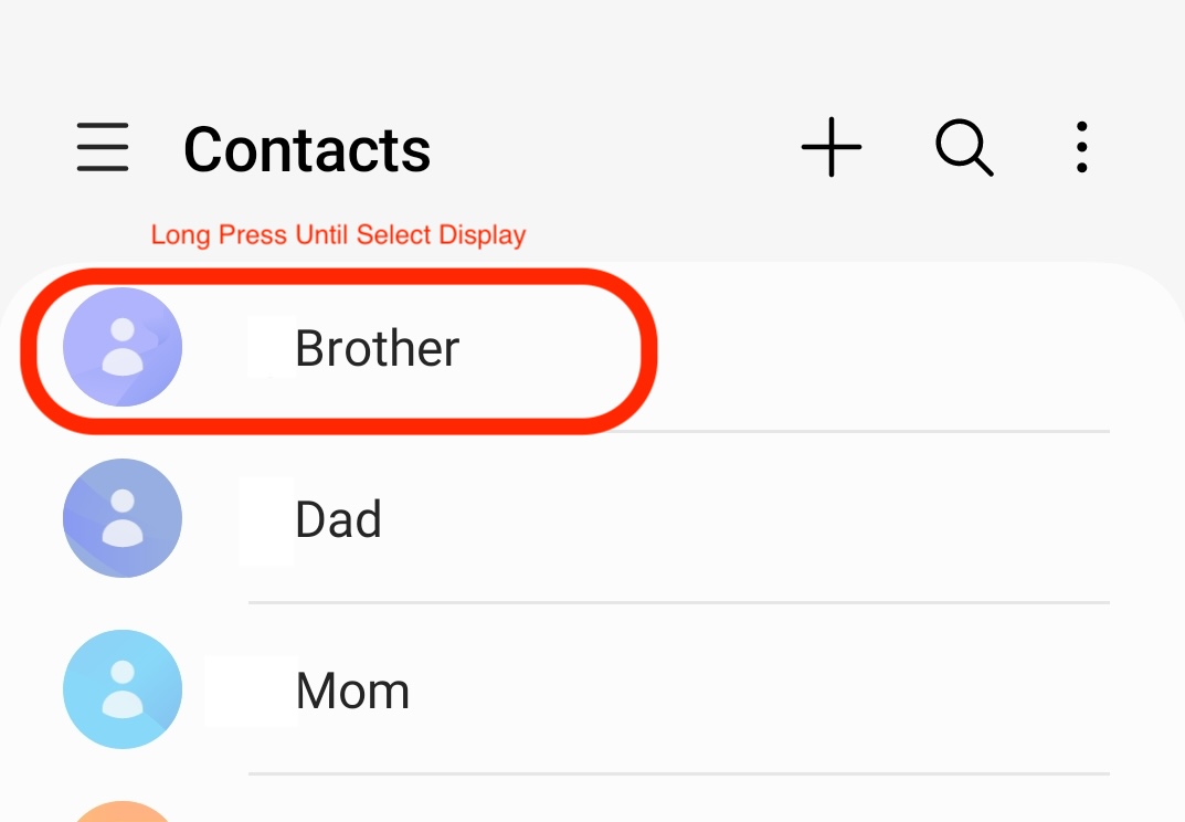 Select Contact screenshot